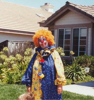 Soon after moving to Temecula (rental house); notice new costume (Mom made this one)