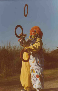 Fubsy showing off her juggling skills (she dropped them right after the photo)