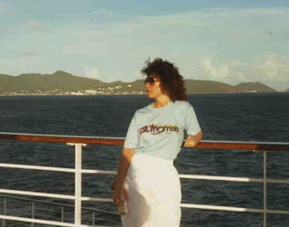 More ocean breeze on the deck, just leaving St. Thomas